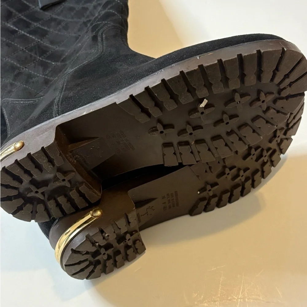 Ulan Rainy Steps Jessie Black Quilted Rain Boots Size 9